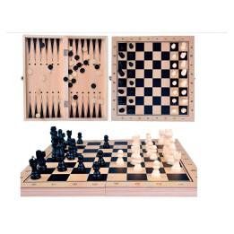 Juego De Mesa En Madera Ajedrez Y Backgammon 2 En 1