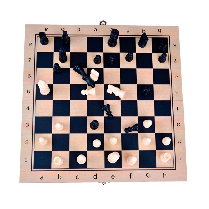 Juego De Mesa En Madera Ajedrez Y Backgammon 2 En 1