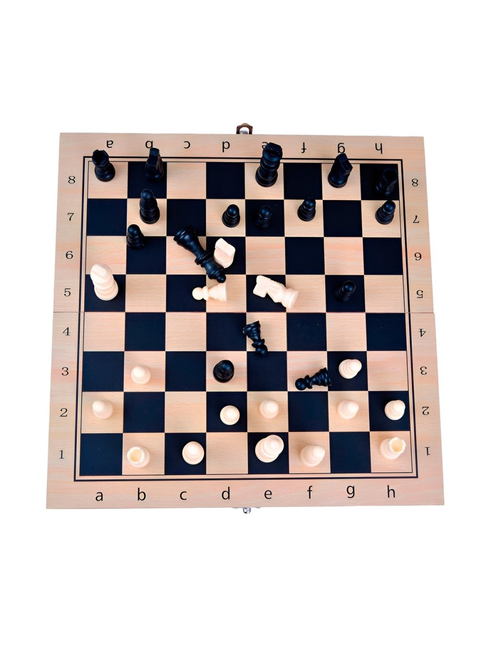 Juego De Mesa En Madera Ajedrez Y Backgammon 2 En 1 Grande