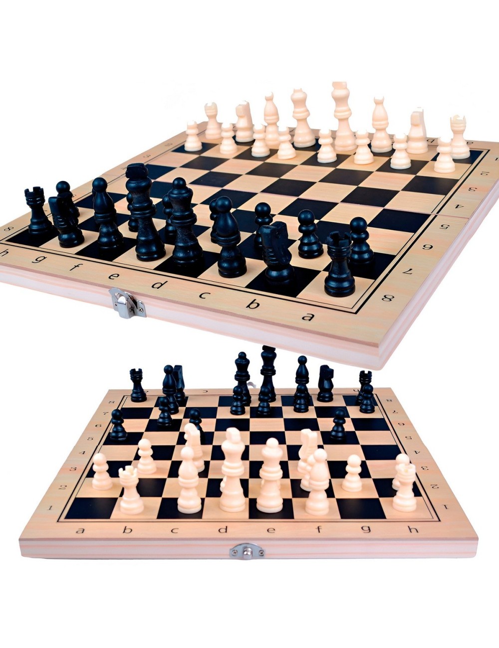 Juego De Mesa En Madera Ajedrez Y Backgammon 2 En 1 Grande