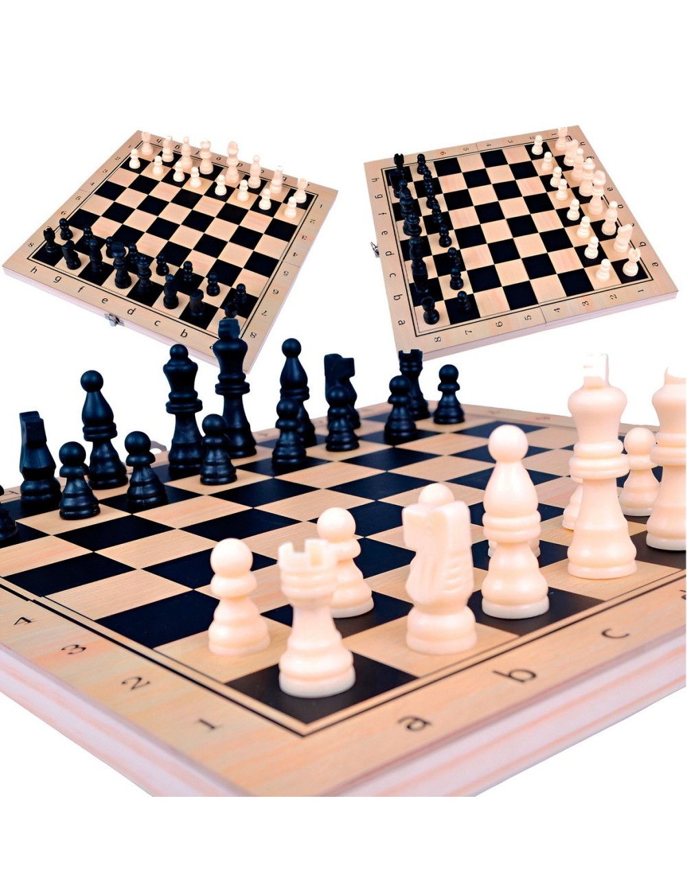 Juego De Mesa En Madera Ajedrez Y Backgammon 2 En 1 Grande