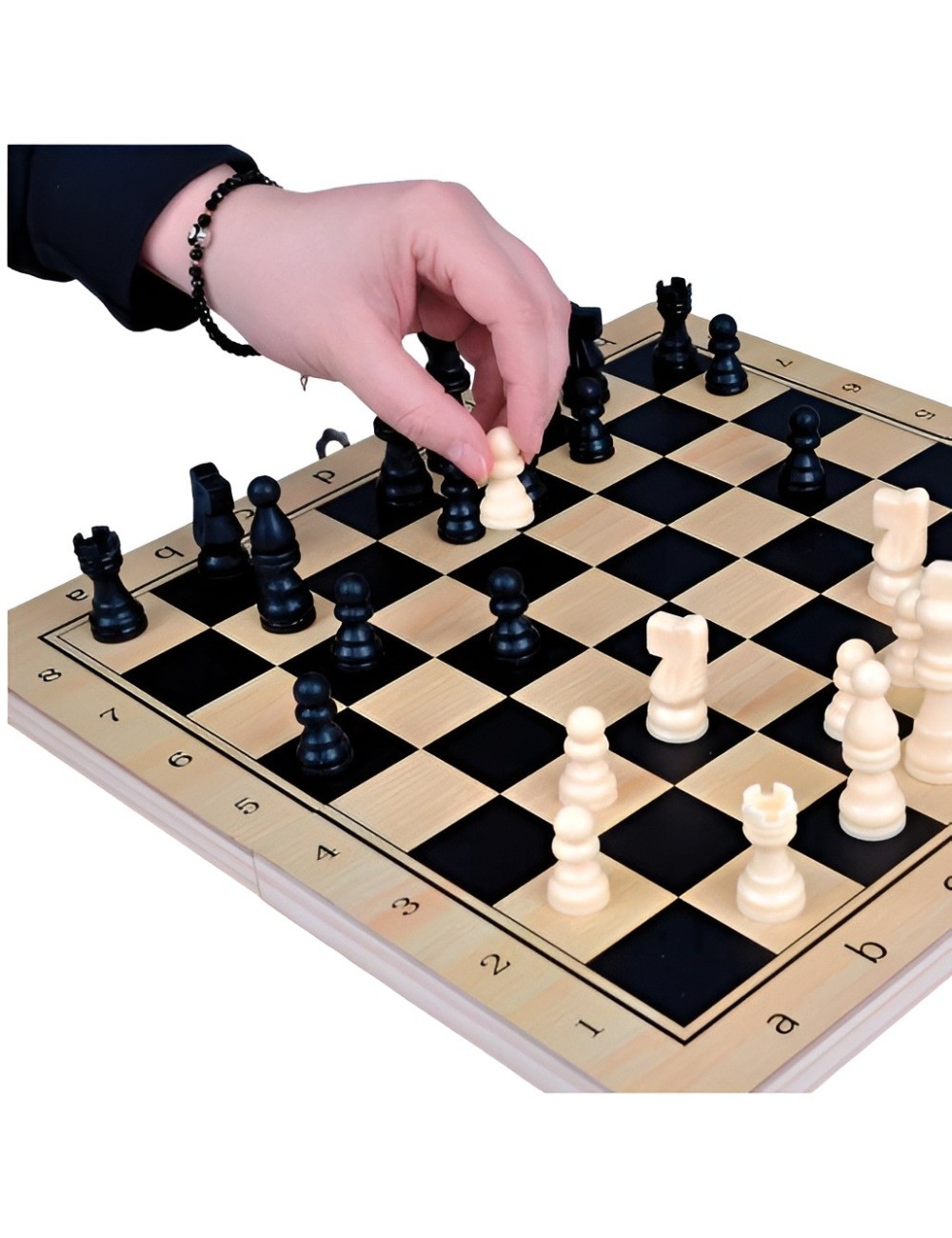 Juego De Mesa En Madera Ajedrez Y Backgammon 2 En 1 Grande