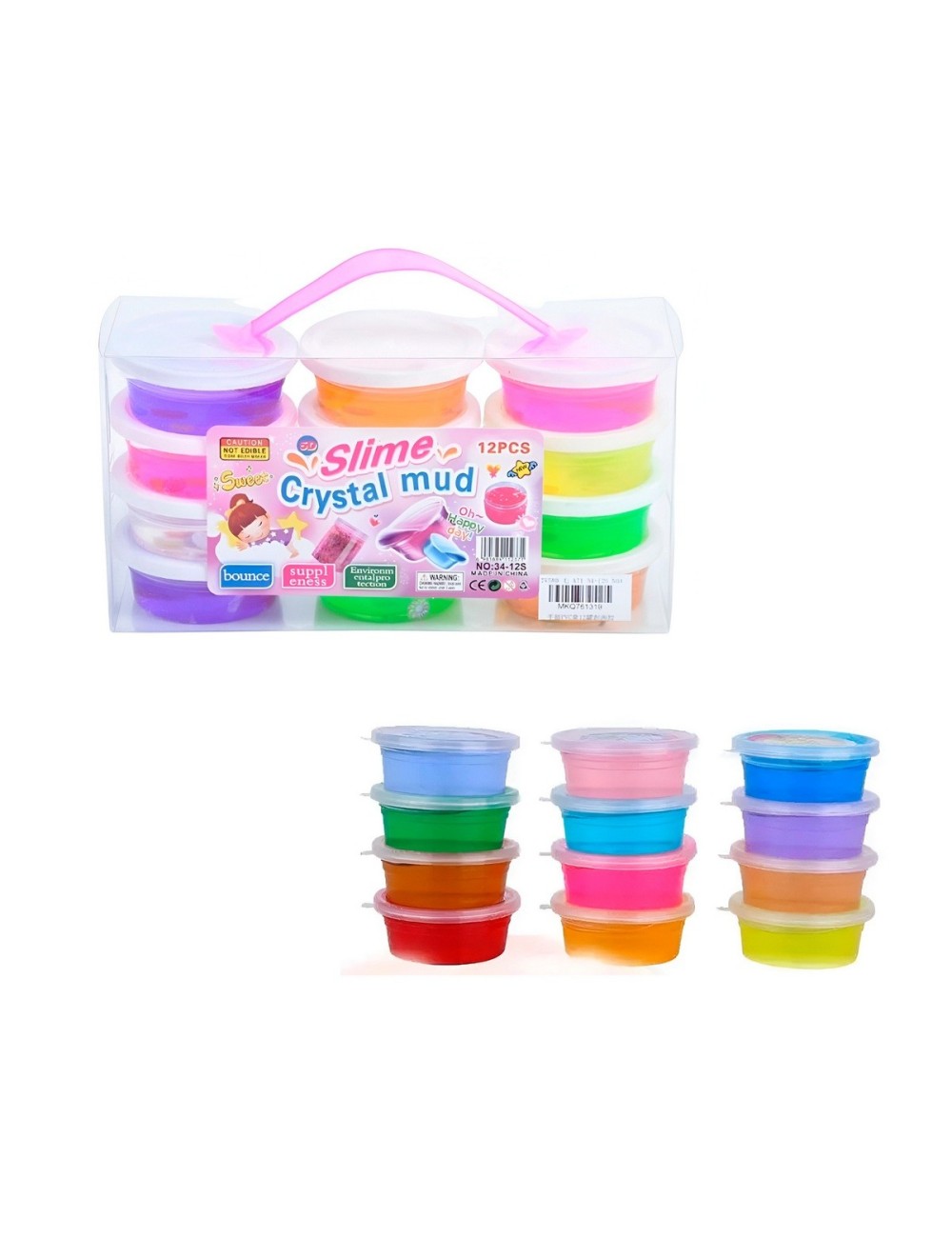 Slime Kit Slime Con Escarcha En Recipientes X 12 Unidades