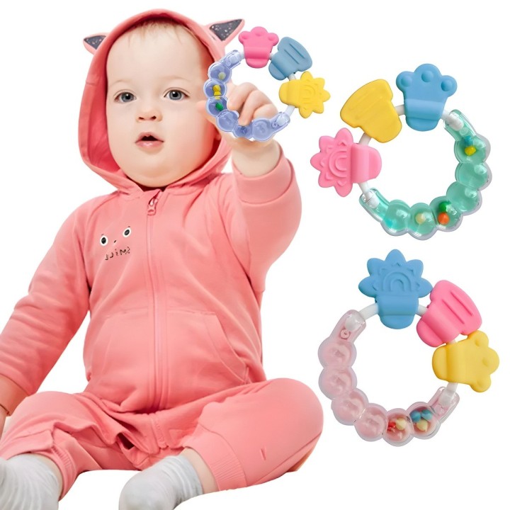 Sonajero Y Mordedor Figuras Aro Bebe Juguete Sensorial