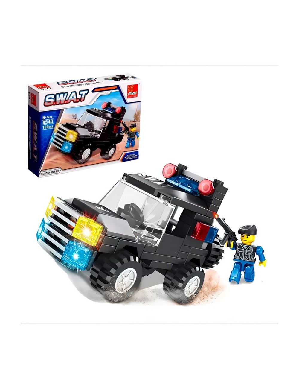 Vehiculos Y Personajes Swat Policia Armable Armatodo Niños