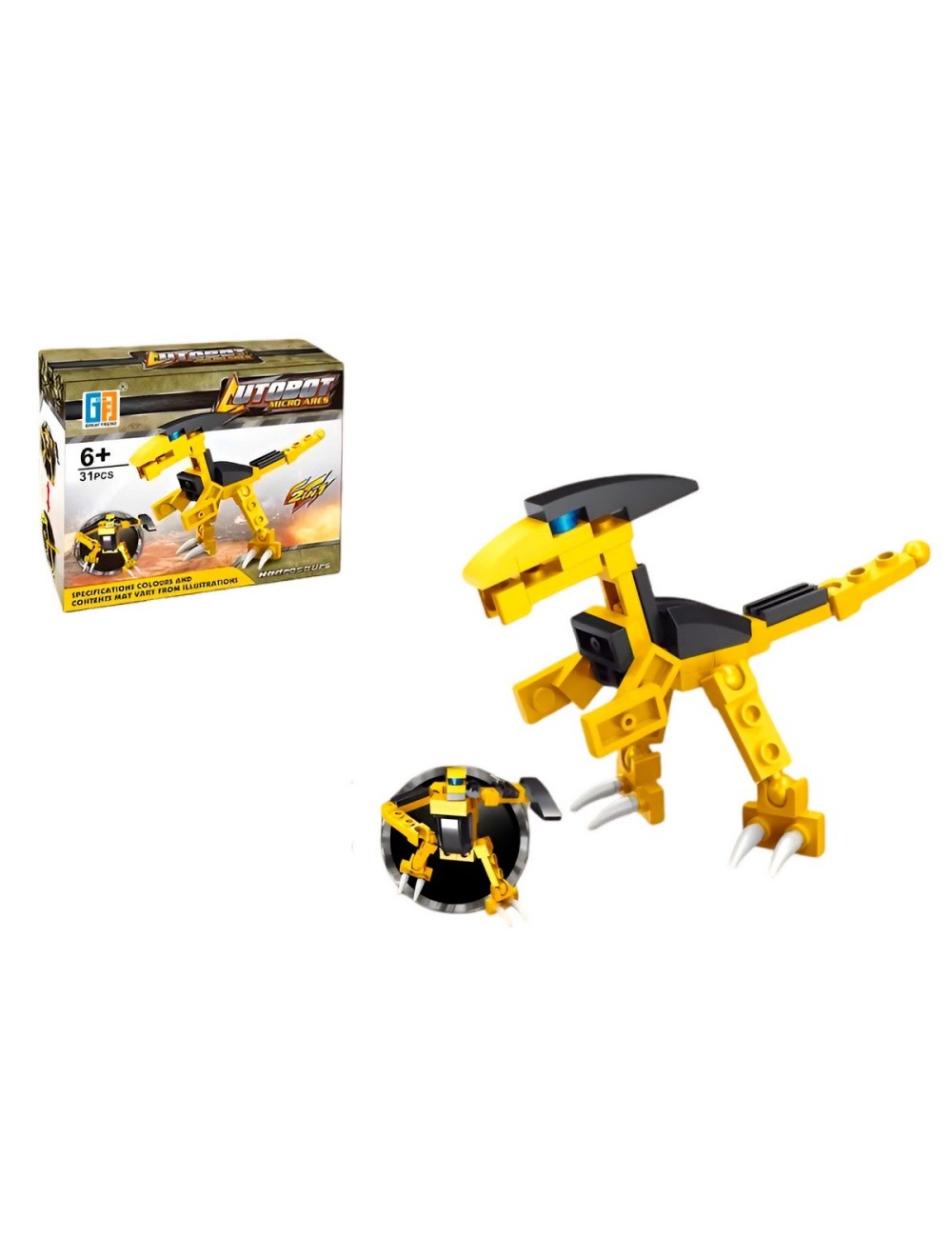 Mini Dinosaurio Robot X 4 U Personaje Armable Armatodo Niños