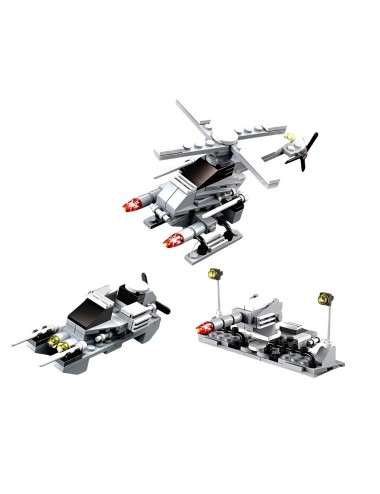 Helicoptero De Combate Militar 3 En 1 Armable Armatodo Niños