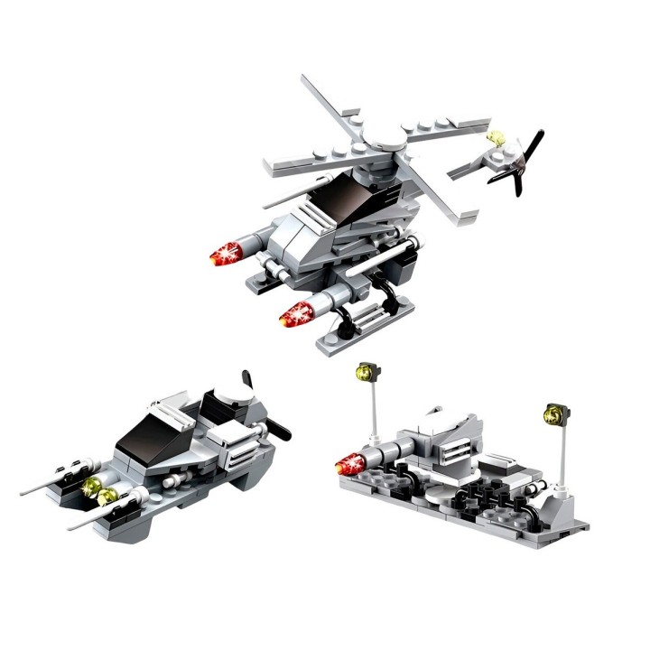 Helicoptero De Combate Militar 3 En 1 Armable Armatodo Niños