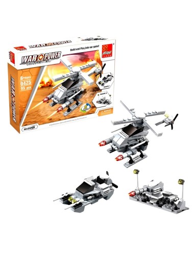 Helicoptero De Combate Militar 3 En 1 Armable Armatodo Niños
