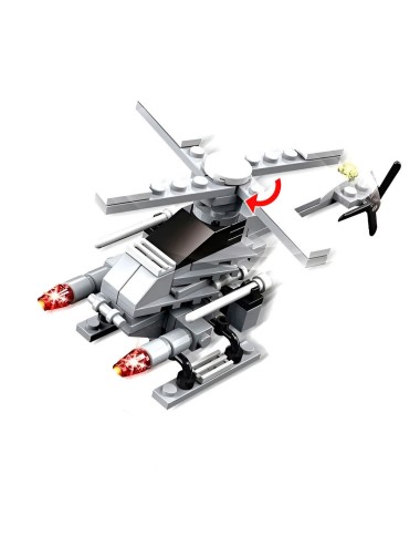 Helicoptero De Combate Militar 3 En 1 Armable Armatodo Niños
