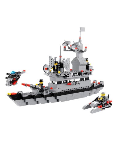 Barco Militar Destructor Personajes Armable Armatodo Niños