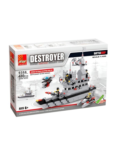 Barco Militar Destructor Personajes Armable Armatodo Niños