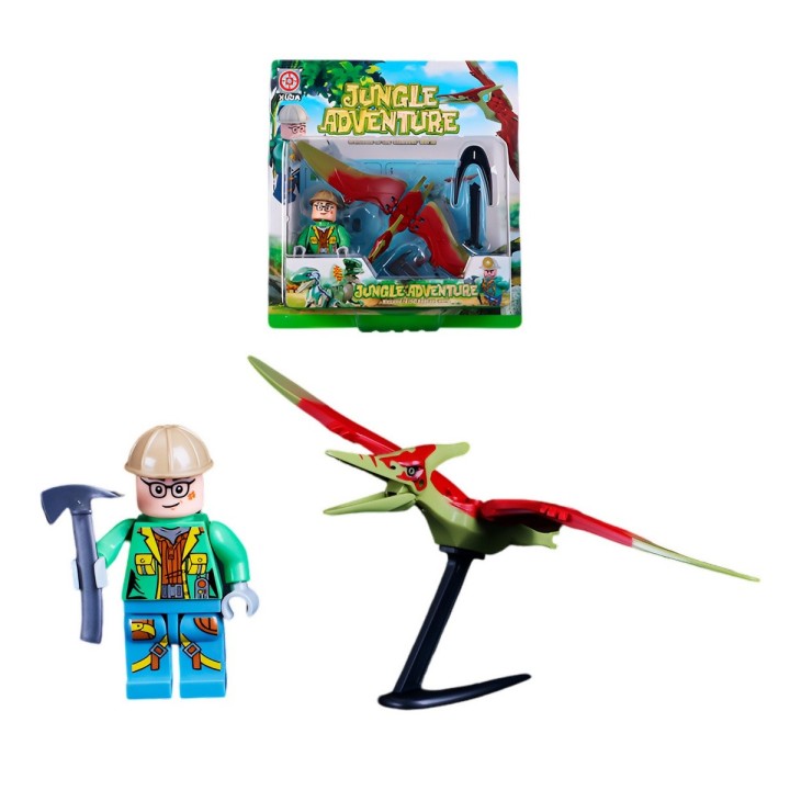 Juguete Personaje Explorador Jurassic Dinosaurio + Accesorio
