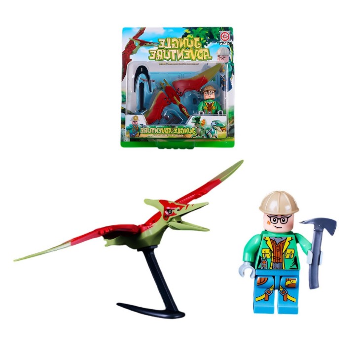 Juguete Personaje Explorador Jurassic Dinosaurio + Accesorio