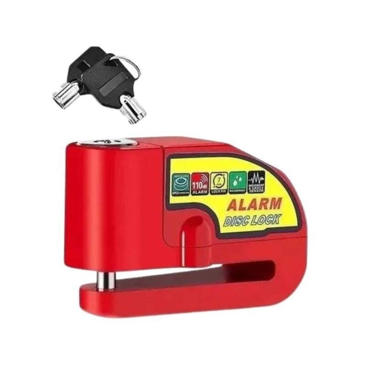 Candado-alarma Freno Disco Seguridad Para Motocicleta Y Bici