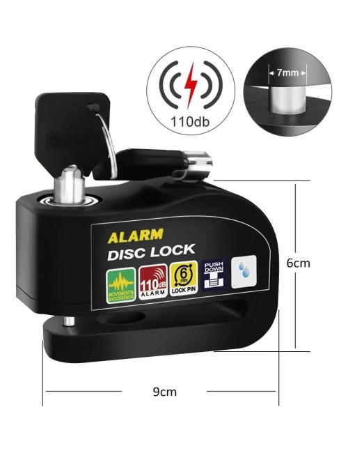 Candado-alarma Freno Disco Seguridad Motocicleta Bici U-know
