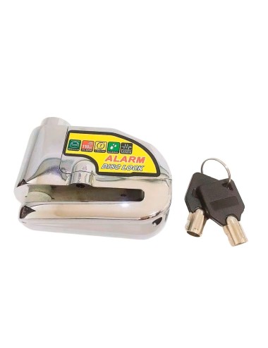Candado-alarma Freno Disco Seguridad Motocicleta Bici Silver