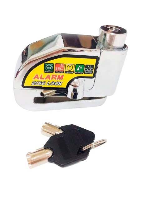 Candado-alarma Freno Disco Seguridad Motocicleta Bici Silver