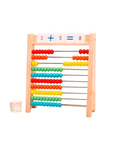 Abaco Didáctico Enseñanza Niños Numeros Madera Aprendizaje
