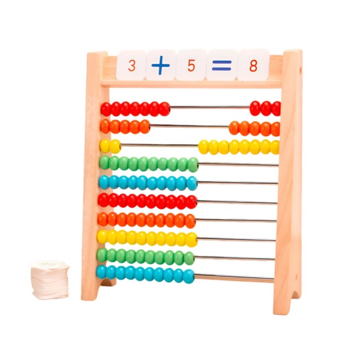 Abaco Didáctico Enseñanza Niños Numeros Madera Aprendizaje
