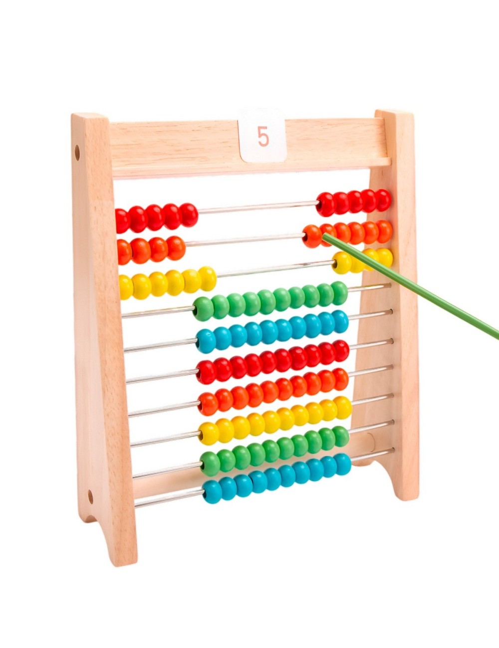 Abaco Didáctico Enseñanza Niños Numeros Madera Aprendizaje
