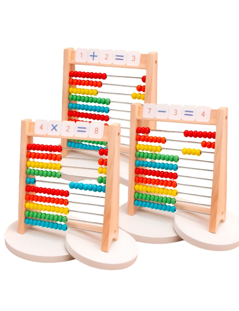 Abaco Didáctico Enseñanza Niños Numeros Madera Aprendizaje