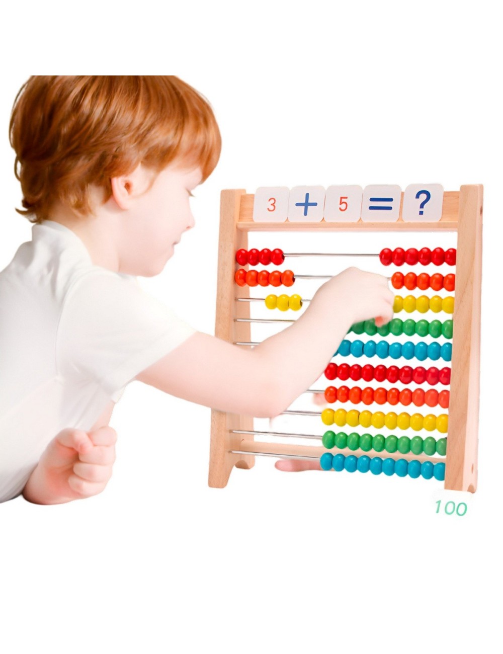 Abaco Didáctico Enseñanza Niños Numeros Madera Aprendizaje