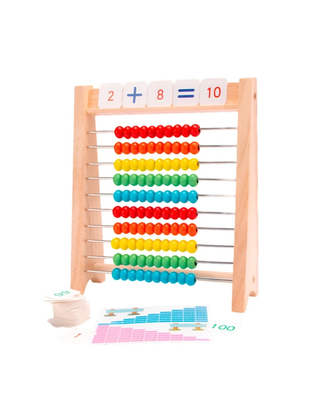 Abaco Didáctico Enseñanza Niños Numeros Madera Aprendizaje