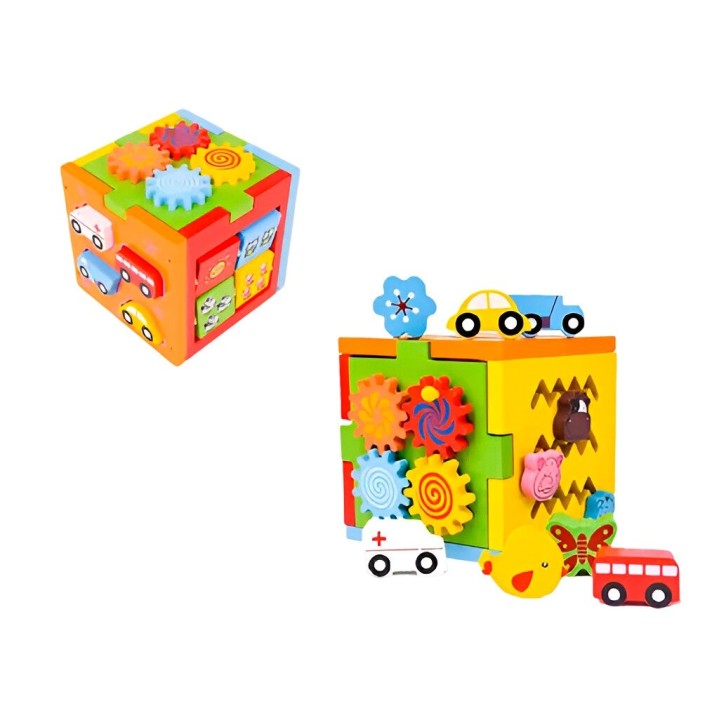 Cubo Didactico Encastre Juguete Enseña Niños Figuras Colores
