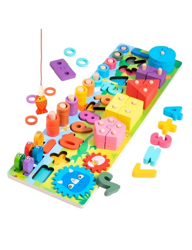 Juego De Encastre Niños Didactio Madera Aprendizaje Logica