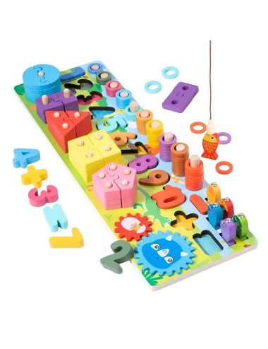 Juego De Encastre Niños Didactio Madera Aprendizaje Logica