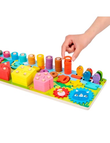 Juego De Encastre Niños Didactio Madera Aprendizaje Logica