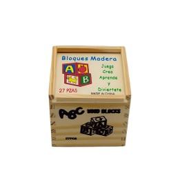 Juego De Madera Cubo De Aprendizaje Figuras Numeros Letras