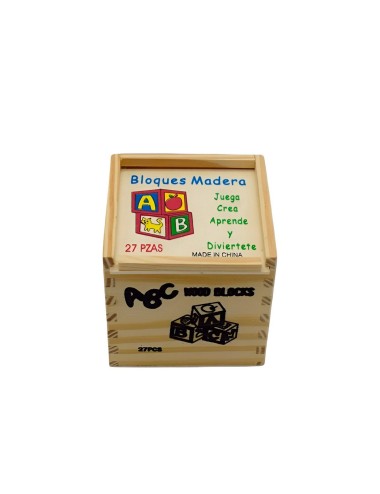 Juego De Madera Cubo De Aprendizaje Figuras Numeros Letras