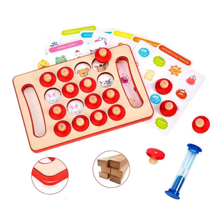 Juego De Memoria Aprendizaje Cognitivo Figuras Madera Niños