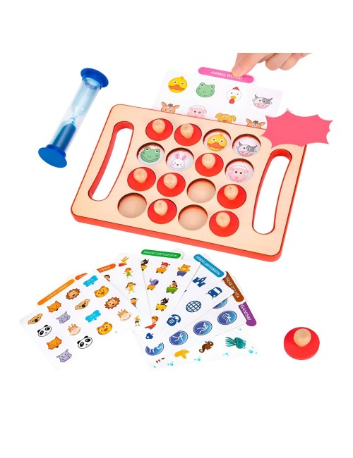 Juego De Memoria Aprendizaje Cognitivo Figuras Madera Niños