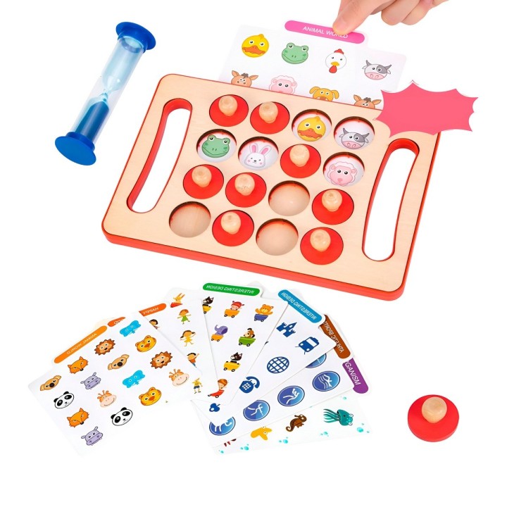 Juego De Memoria Aprendizaje Cognitivo Figuras Madera Niños