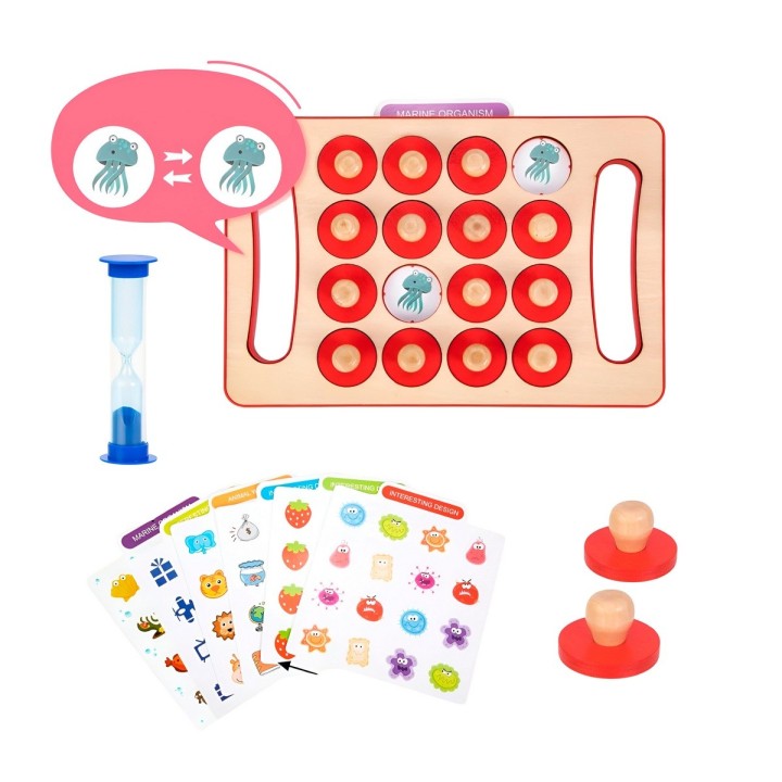 Juego De Memoria Aprendizaje Cognitivo Figuras Madera Niños