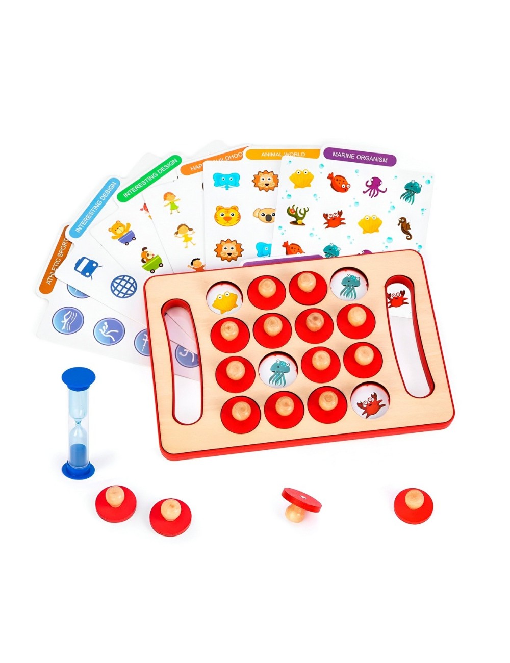 Juego De Memoria Aprendizaje Cognitivo Figuras Madera Niños