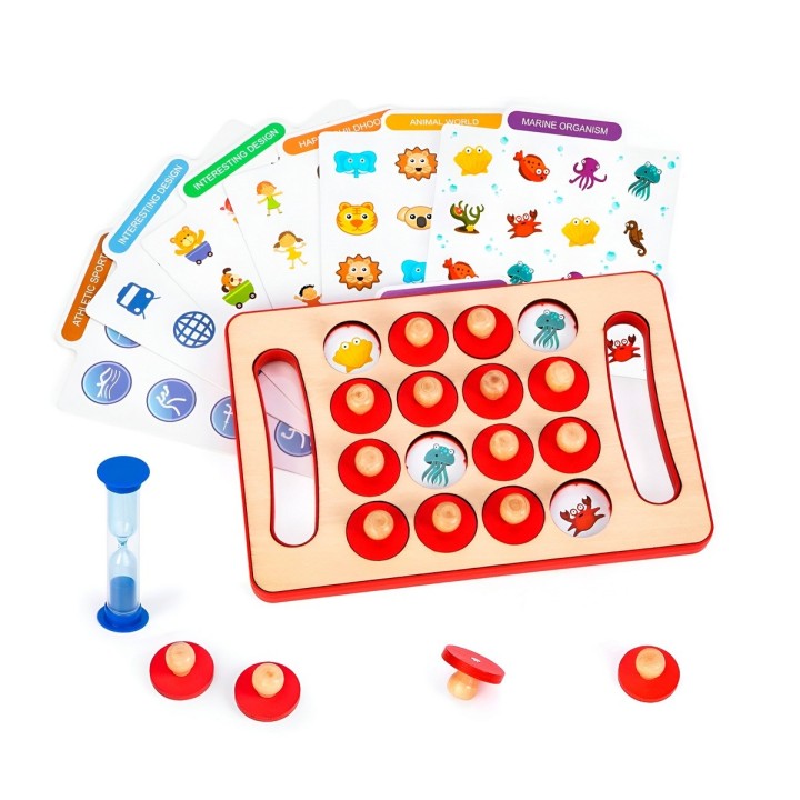 Juego De Memoria Aprendizaje Cognitivo Figuras Madera Niños