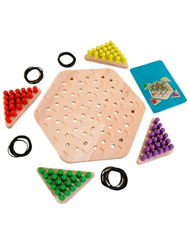 Juego De Mesa Ajedrez En Triangulo En Madera Interactivo