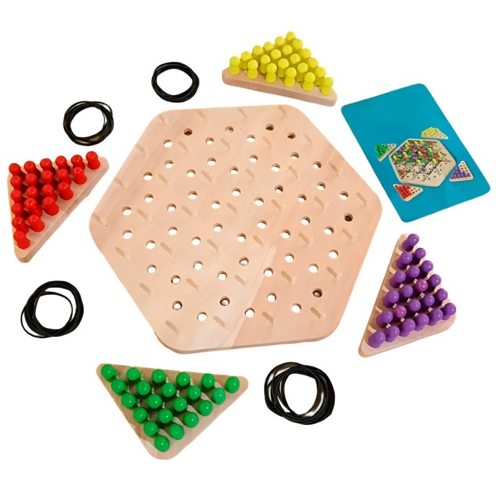 Juego De Mesa Ajedrez En Triangulo En Madera Interactivo