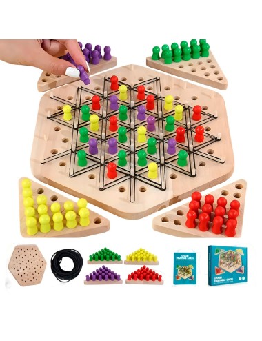 Juego De Mesa Ajedrez En Triangulo En Madera Interactivo
