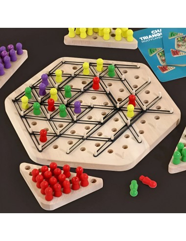 Juego De Mesa Ajedrez En Triangulo En Madera Interactivo