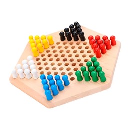 Juego De Mesa Damas Chinas En Madera Colores Interactivo