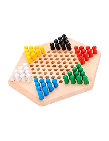 Juego De Mesa Damas Chinas En Madera Colores Interactivo