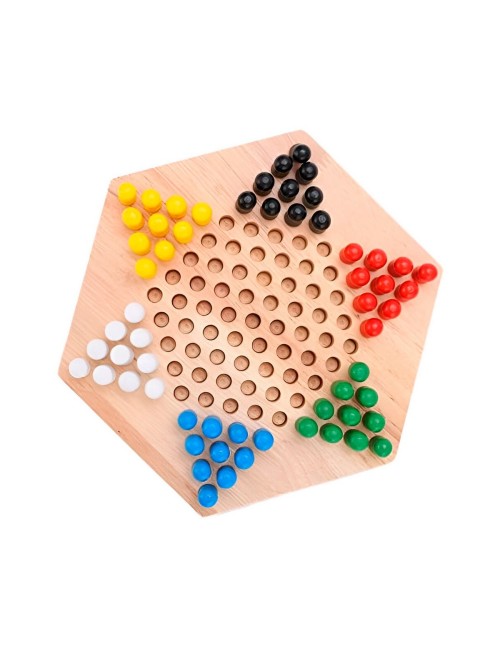 Juego De Mesa Damas Chinas En Madera Colores Interactivo