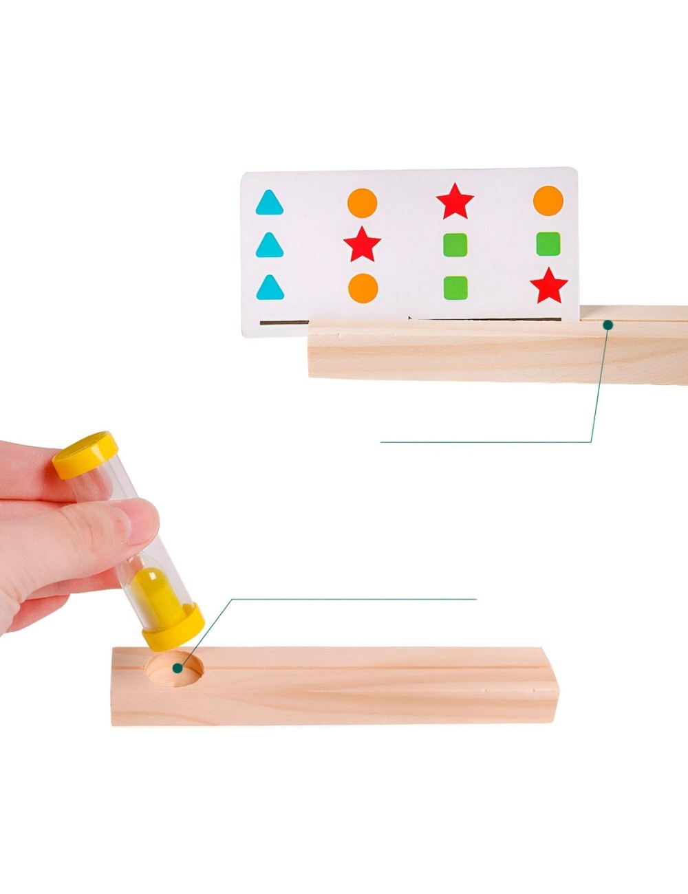 Juego De Mesa Madera Figuras Patrones Colores Aprendizaje