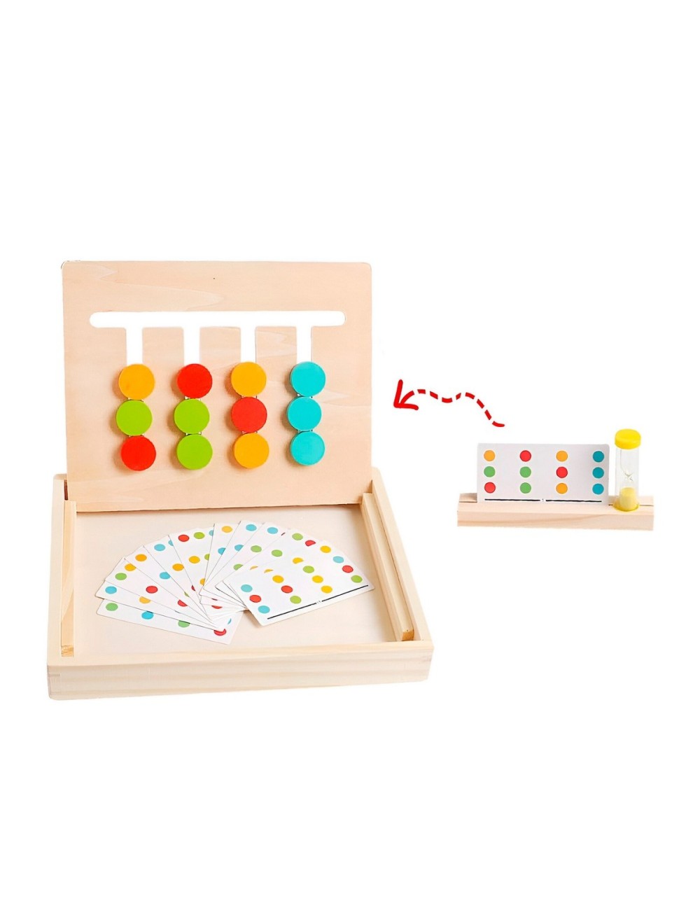 Juego De Mesa Madera Figuras Patrones Colores Aprendizaje