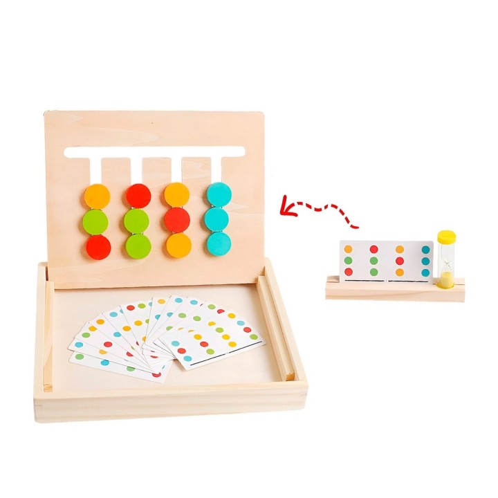 Juego De Mesa Madera Figuras Patrones Colores Aprendizaje